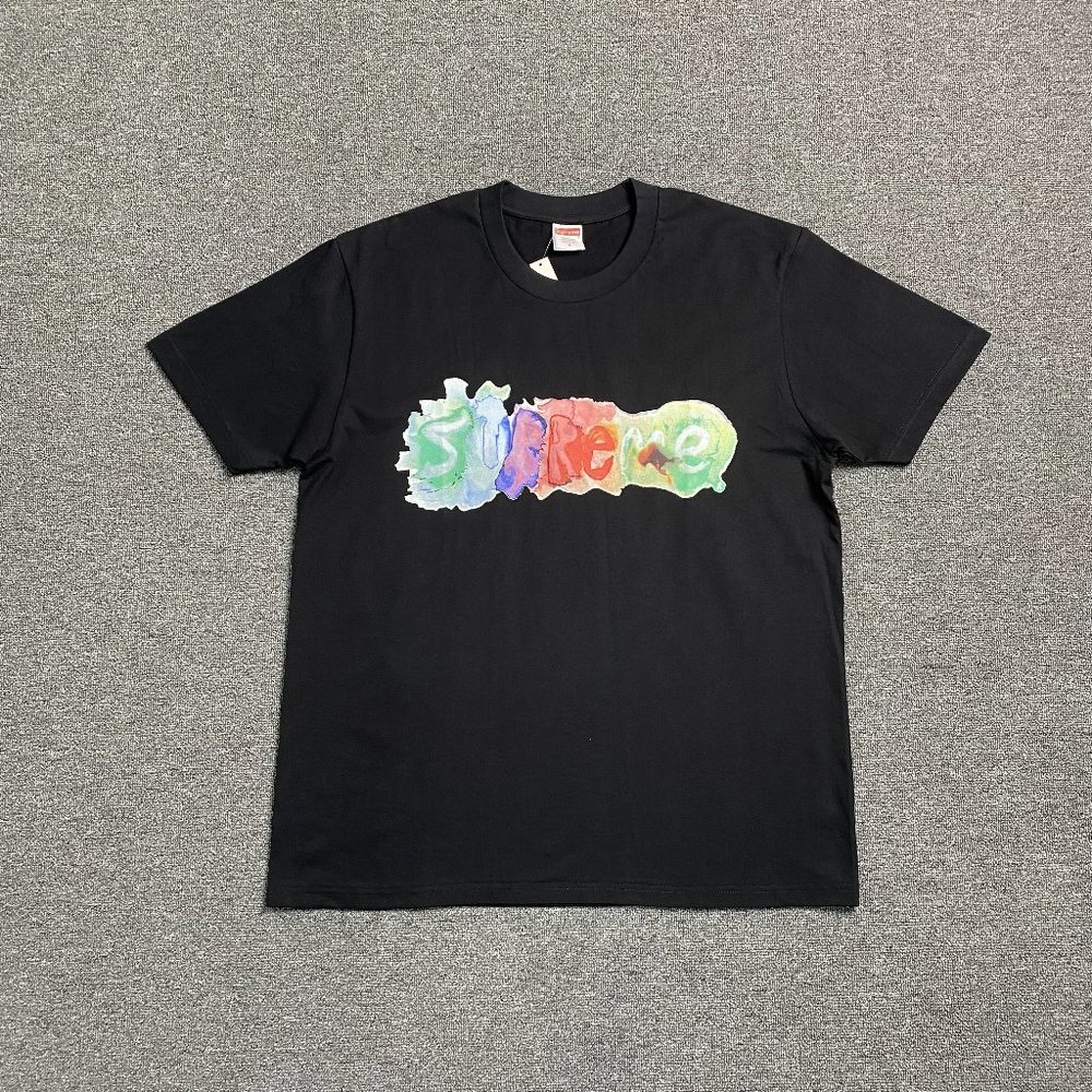 Supreme Watercolor Printed T-Shirt In Black